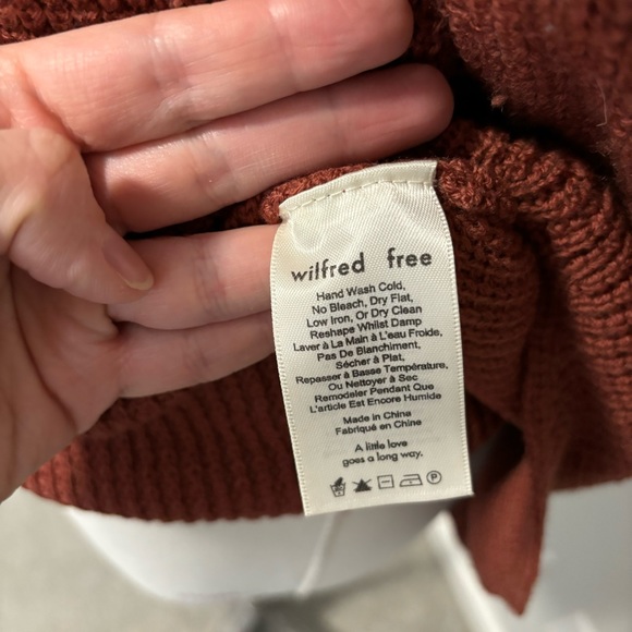 Aritzia Wilfred Free Bianca Dress Sweater Dress Size XXS Rust Red Merino Wool - Picture 11 of 14